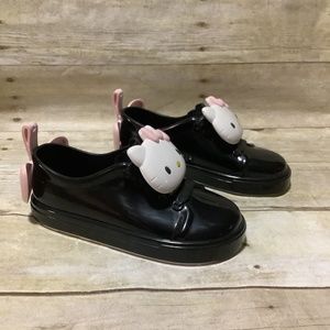 New Mini Melissa BE + HE Hello Kitty Black Slip-On Sneaker US size 12